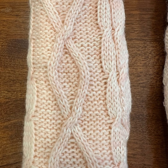 Jane and Bleeker Fleece Non Slip Cable Knit Socks, Pink - Picture 3 of 5